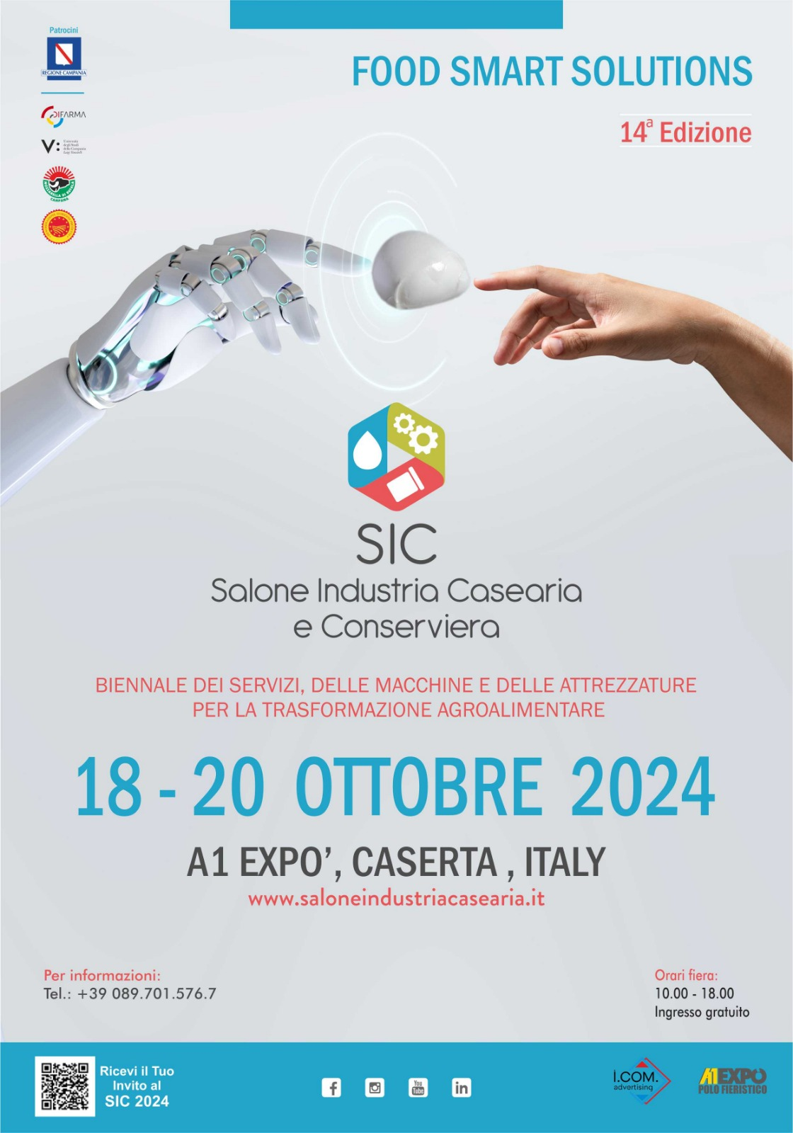 San Marco Evangelista (Ce), polo fieristico A1Expò | Salone Industria Casearia e Conserviera | 18 – 20 ottobre 2024